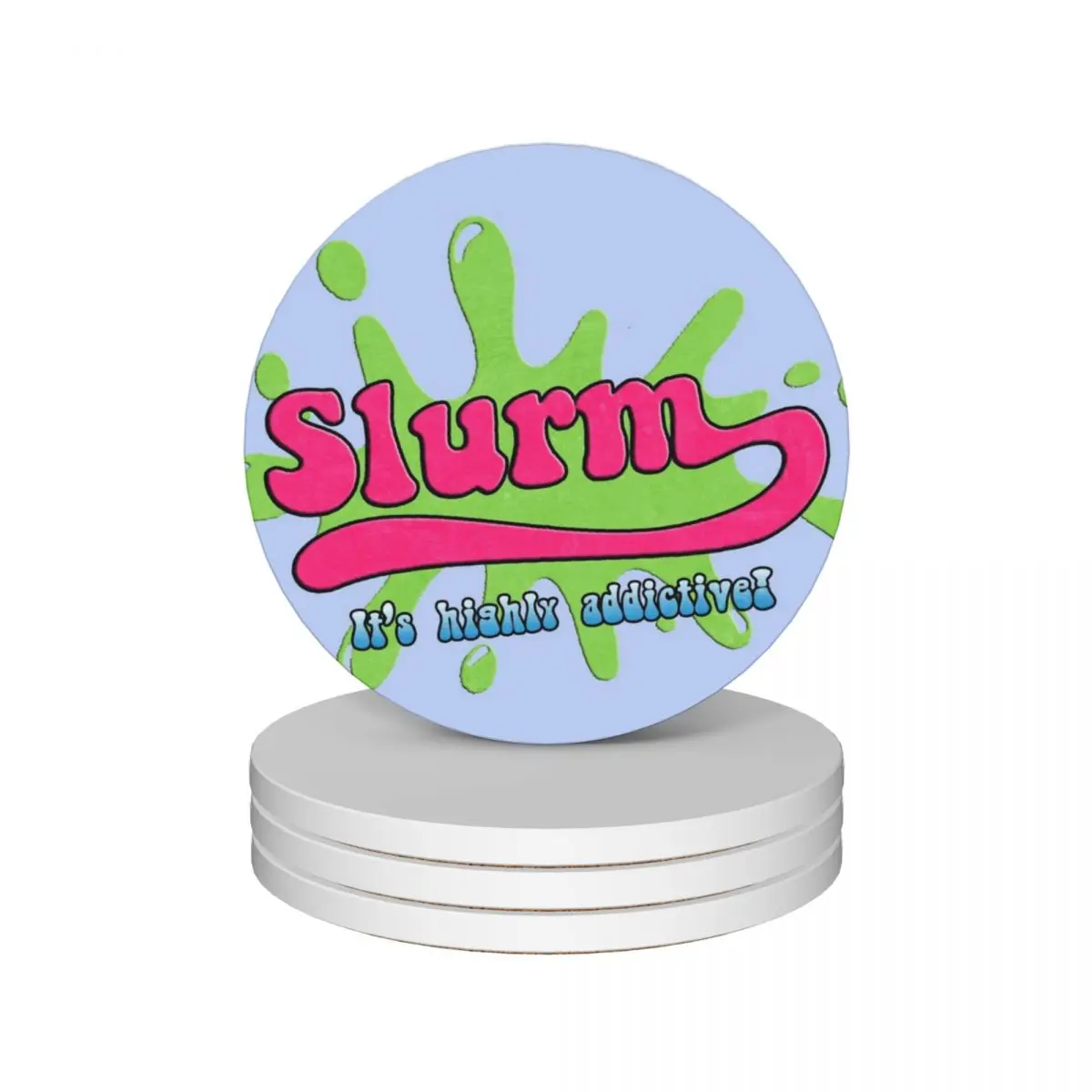 

slurm - highly addictive (distressed) Ceramic Coasters (Set of 4) kawaii funny Coasters