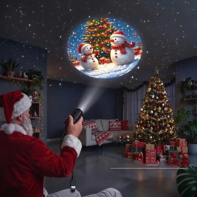 USB Projector Lamp 1 Set Adjustable Brightness Projection Effects for Home Party Bedroom Decoration