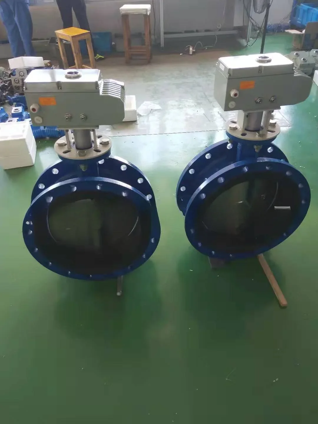 Stainless steel electric flange butterfly valve D943H-16C DN80