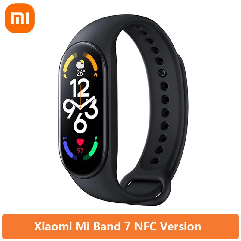 Xiaomi Mi band 7 NFC 1.62 بوصة AMOLED جهاز تعقب اللياقة البدنية بالأكسجين في الدم 5ATM مقاوم للماء سوار رياضي Xiaomi Smart Band 7