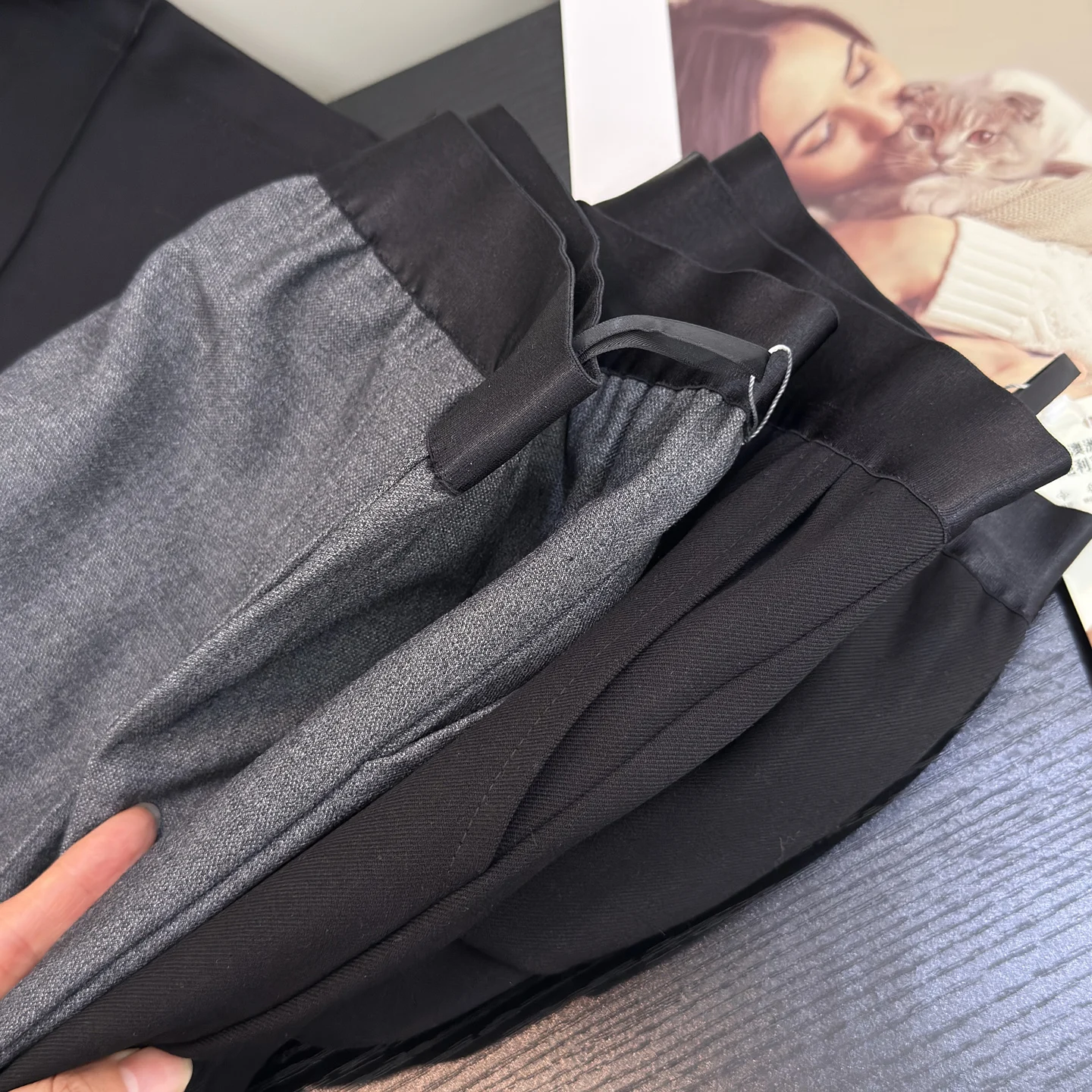 High Waist Wide Leg Wool Blend Casual Pants Women's Sli Tailored Leg ape Slimming mid S Commute Friendly