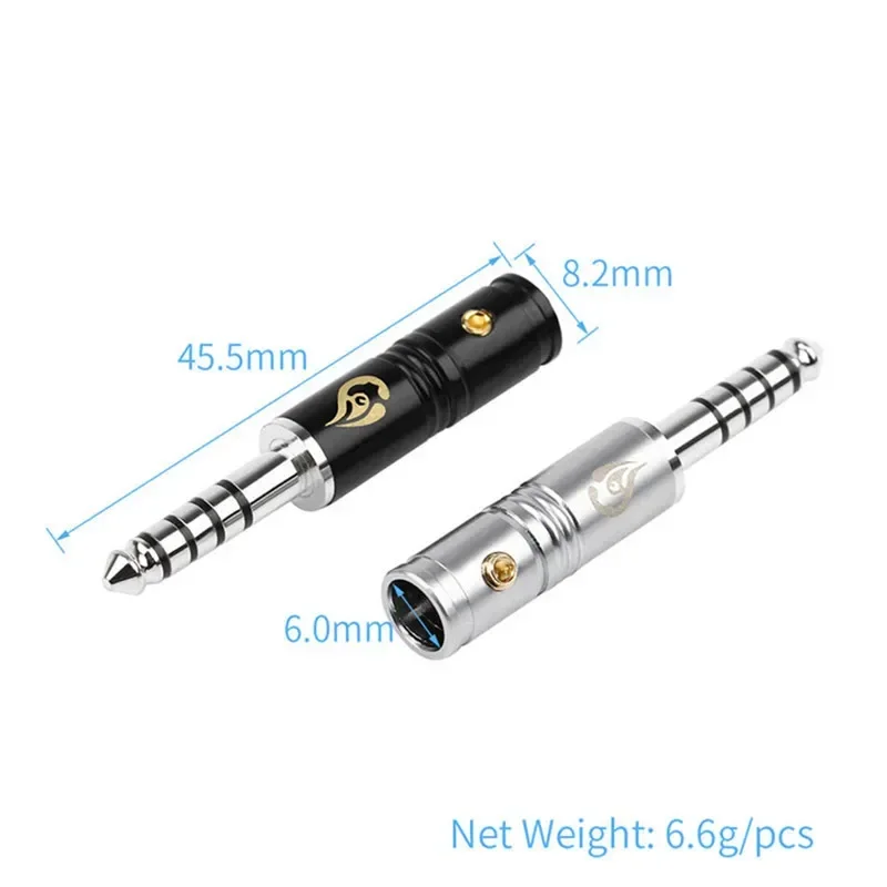 Audio Jacks 4.4mm Connector Balanced Interface Gold Rhodium 5 Poles Male Plug 4.4 Jack For NW-WM1Z/A Earphones Wire Black Silver