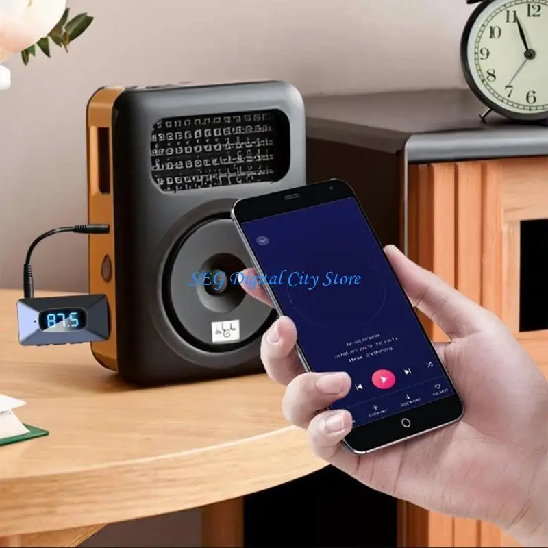 U75B Wireless Vehicle Auditory Receiver BT5.4 Wireless FM Radio Adapter Card Slot