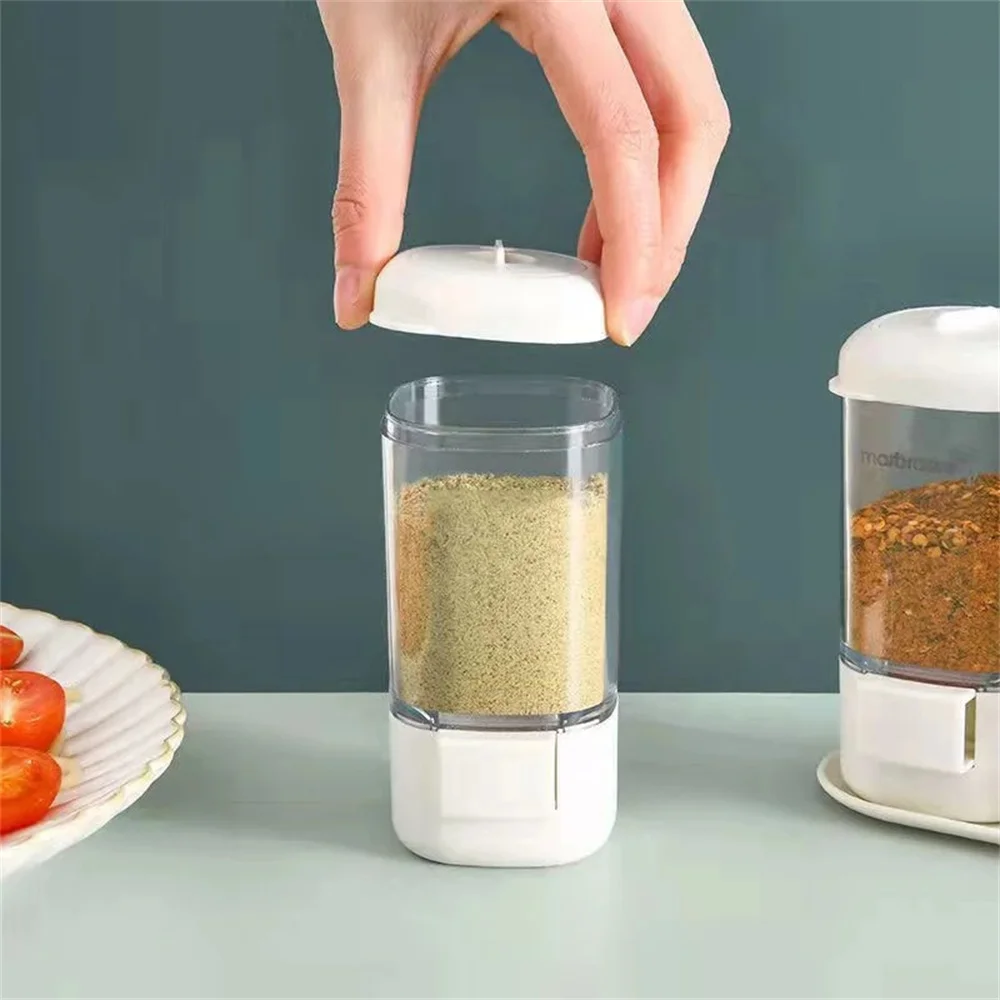 Press-Type Quantitative Salt Shaker Each Press 2g Clear Seasoning Bottle 140ml Sealed Design  Moisture Proof  Dustproof