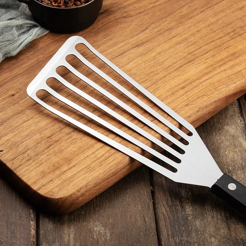 Stainless Steel Fish Spatula & Steak Turner Household Frying Spatula with Drainage Holes Kitchen Utensil