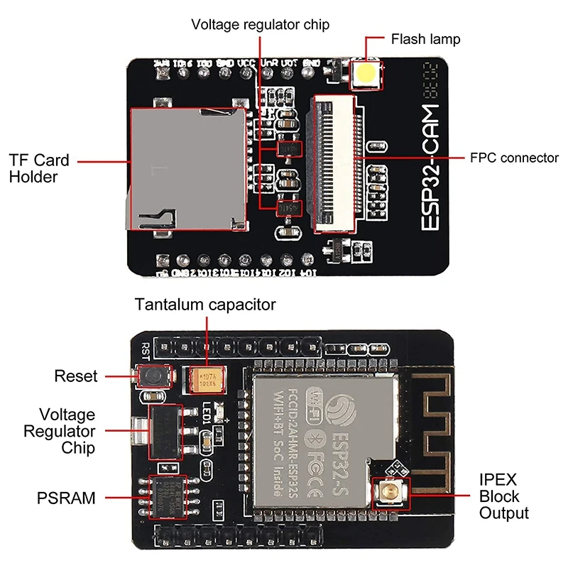 Ежедневная плата ESP32-CAM WiFi Bluetooth, 4 шт., ESP32-CAM-MB Micro-USB для последовательного порта CH340G с модулем камеры OV2640, 2 МП