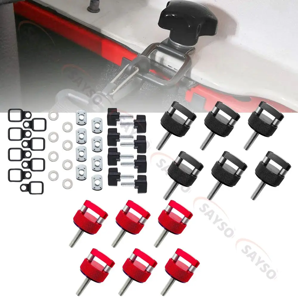 

8 шт. быстросъемные винты и гайки с накатанной головкой, крепежные анкеры D-образного кольца для Jeep Wrangler YJ TJ JK JKU 1995-2017 Sports Sahara