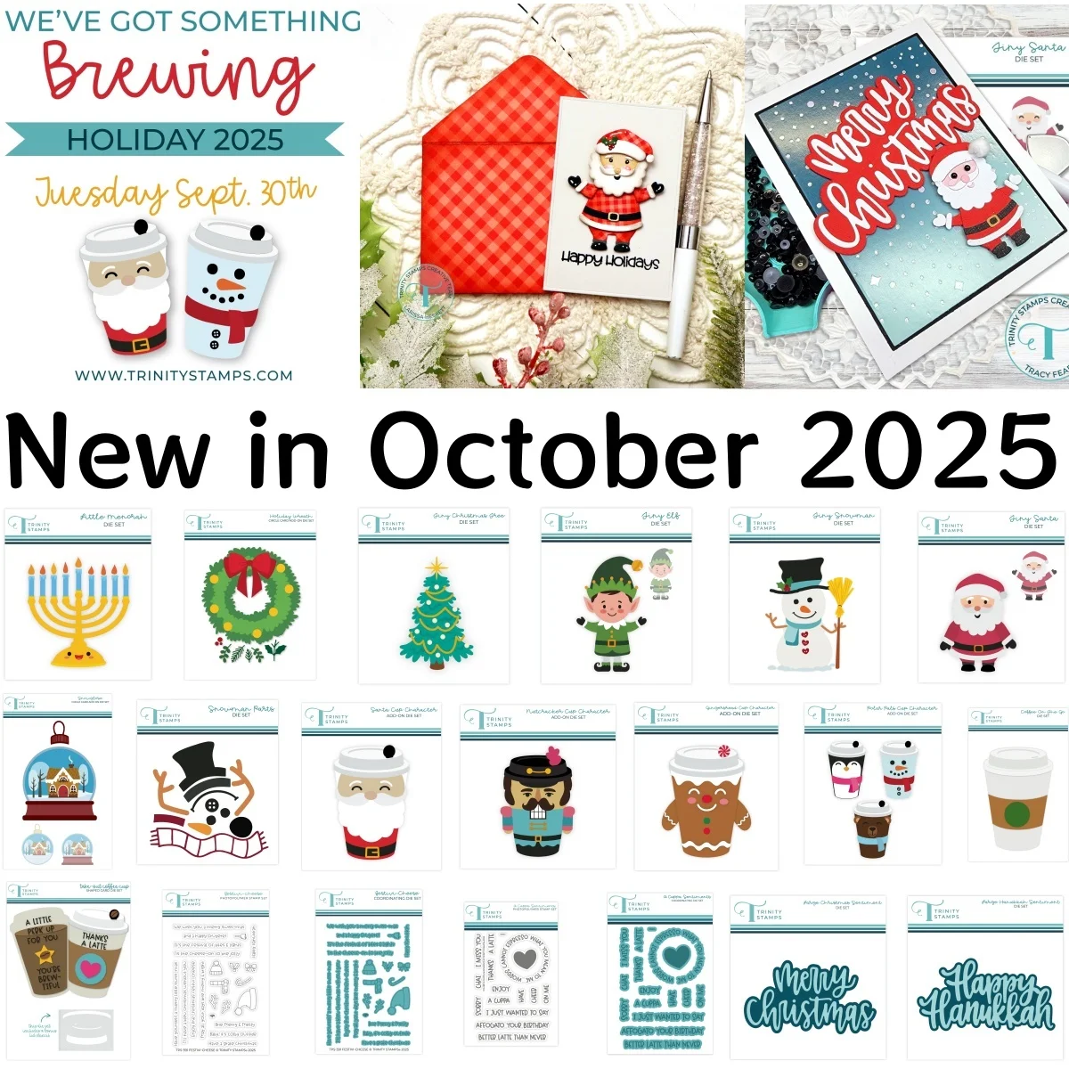 

Cup Snowman Santa Elf Christmas Tree Metal Cutting Dies Clear Stamps Stencil For DIY Decorating Scrapbook Paper Card Album