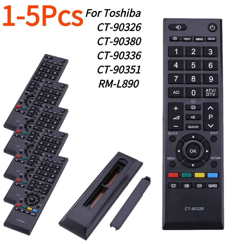 1-5Pcs TV Remote Control Replacement Smart LED TV Remote Controller for TOSHIBA CT-90326 CT-90380 CT-90336 CT-90351 RM-L890