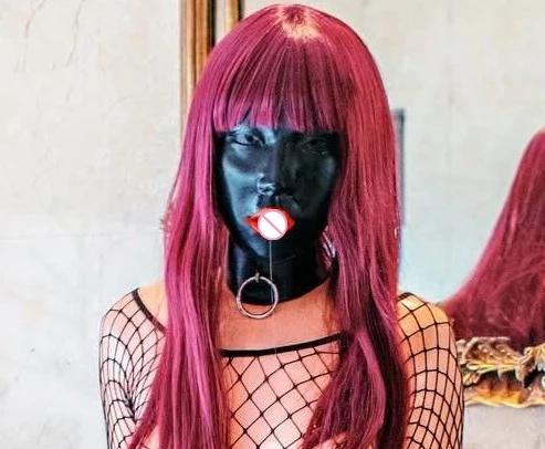 (M08B BLACK POPPY)'Dreammask' DMS Crossdress Female Full Head Cosplay Kigurumi Male To Female Open Mouth Gag Mask Drag Queen
