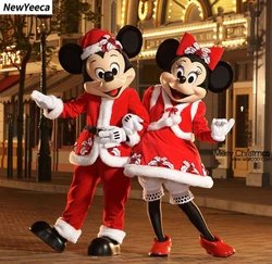 Christmas Mickey-Minnie Mouse Cartoon Doll Mascot Costume Anime Winnie Bear Cosplay Suits Party Props Advertising Fancy Dress
