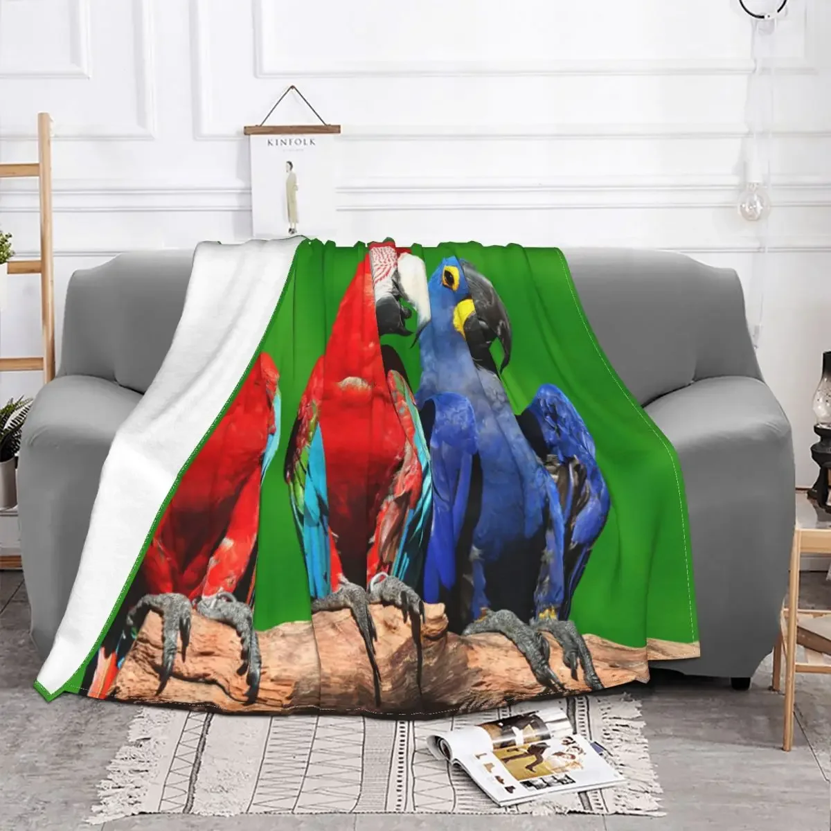 Cockatiel Bird Blanket Flannel Summer Autumn Winter Macaw Parrots Animal Soft Throw Blankets for Bedding Office Bedspread