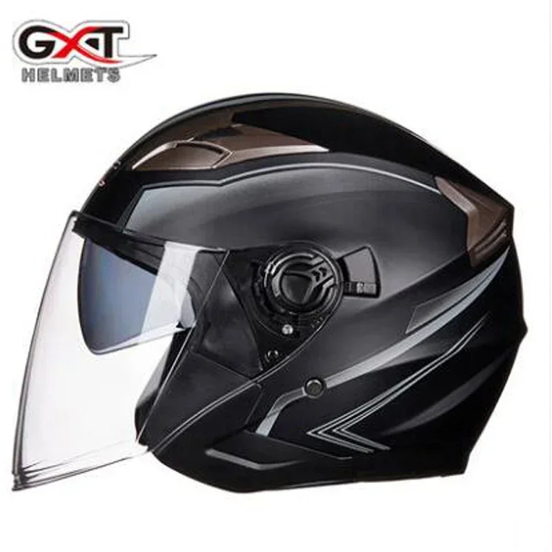 

New GXT 708 Double Visor Electric Motorbike Safety Helmet Men/Women Bicycle Scooter Half Face Summer Motorcycle Helmets Autumn