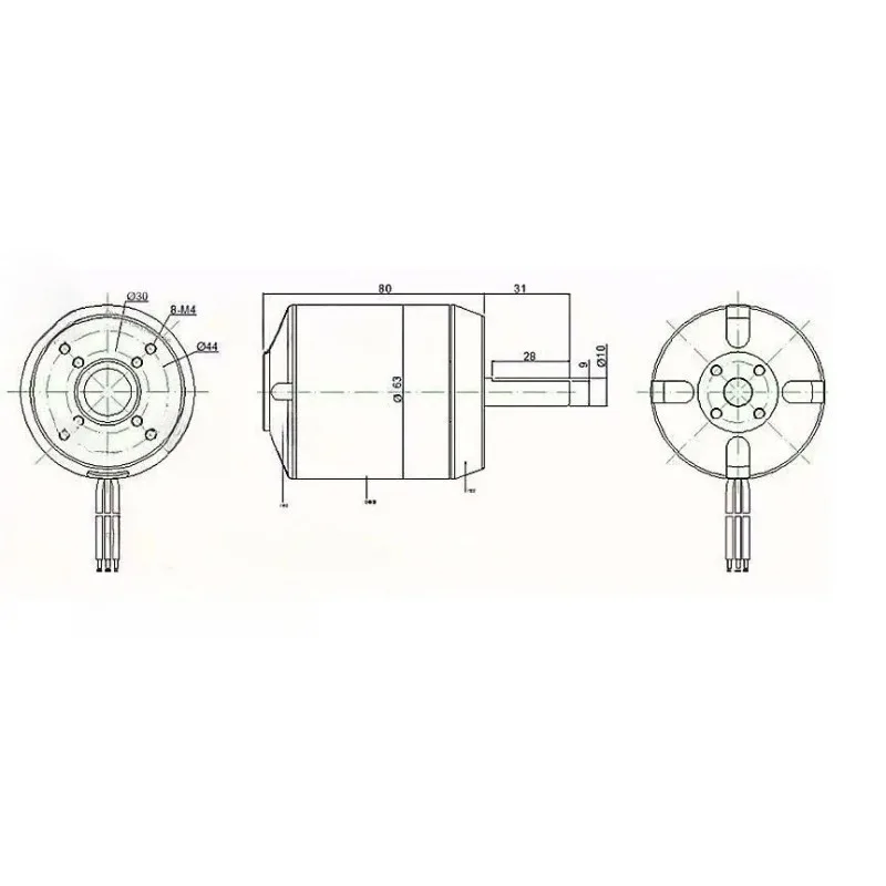 6384 High Torque High Power Outrunner Brushless DC Motor 120KV 24-36V for Drone UAV Electric Skateboard Robot