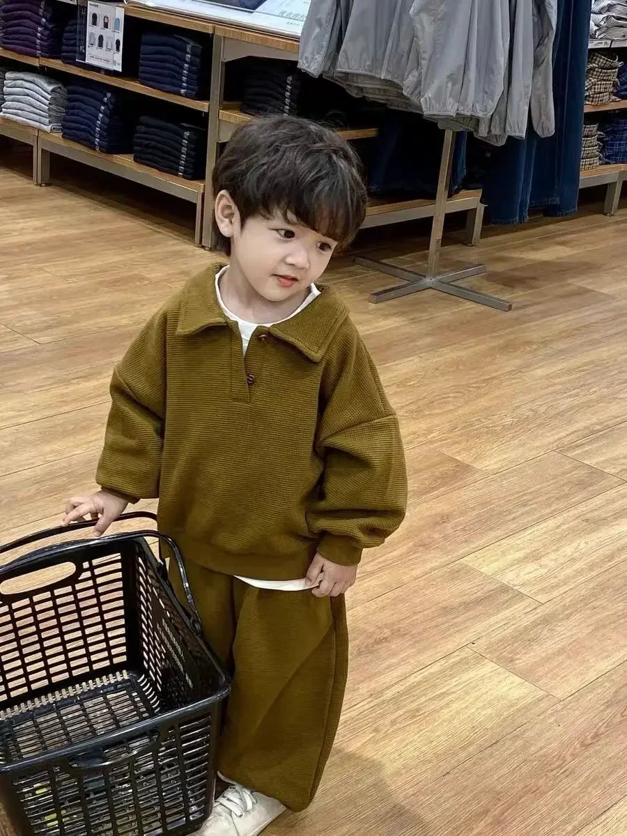 

Kids Suits New Autumn Fashion Korean Simple Style Casual Baggy Cool Boy Warm