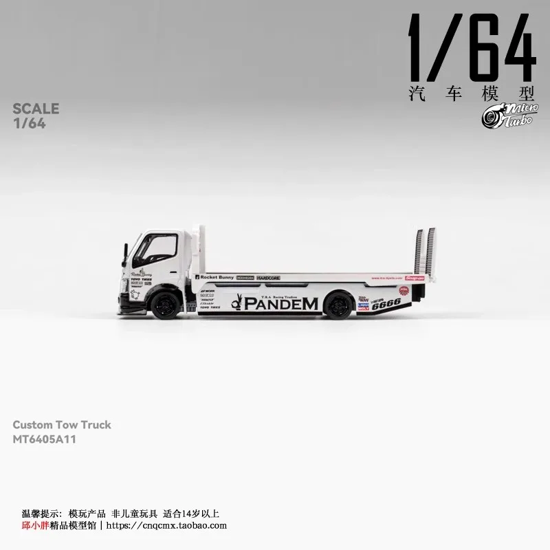 MicroTurbo 1/64 صاروخ الأرنب مخصص شاحنة سحب DieCast نموذج سيارة محاكاة تحصيل عرض ثابت سيارات نموذج الصبي لعبة هدية