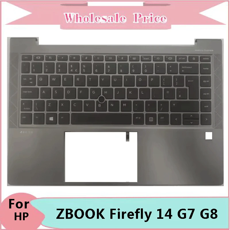 

For HP ZBOOK Firefly 14 G7 G8 Palmrest w/Keyboard White Backlit Gray