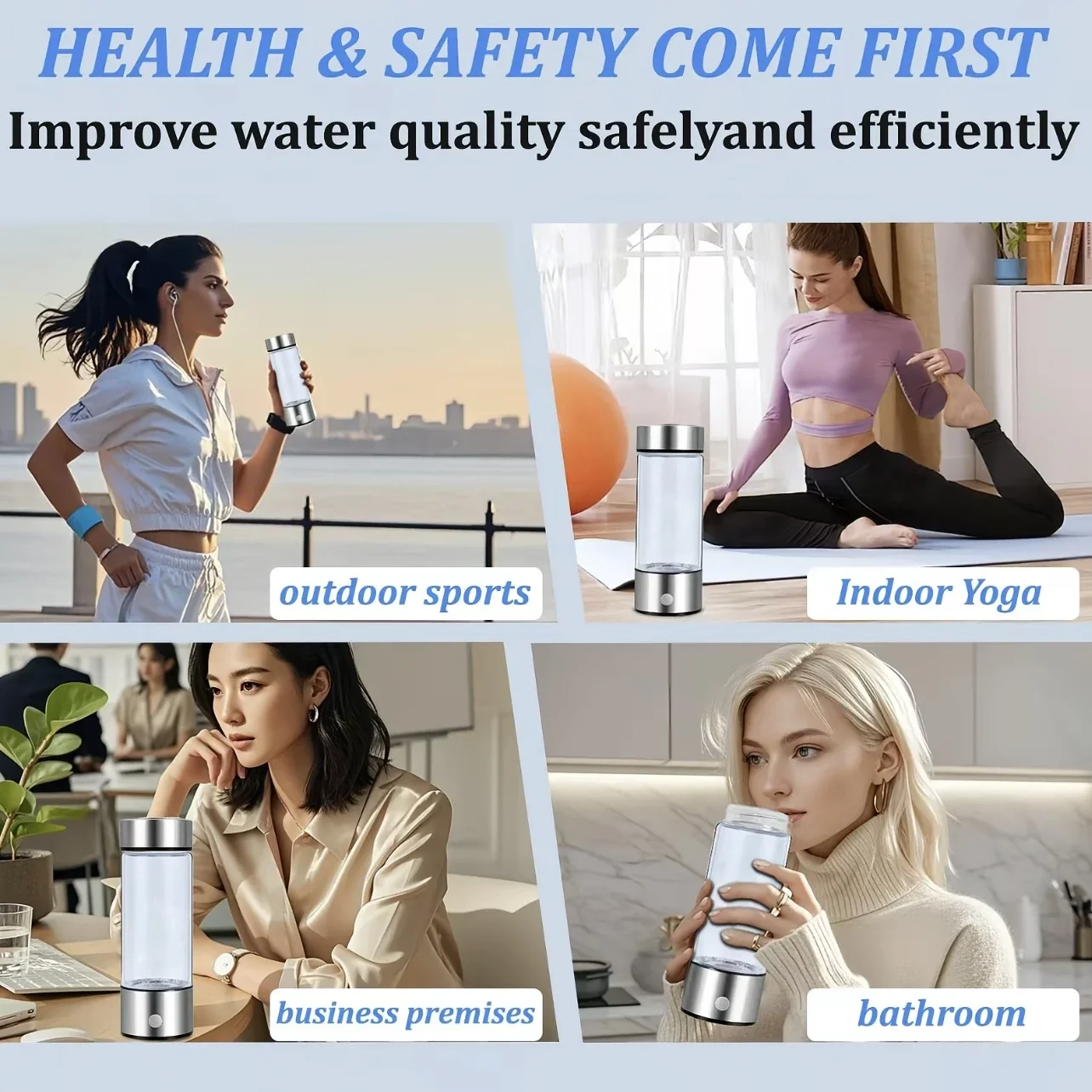 Hydrogen-Rich Water Cup Portable Electric Hydrogen Rich Water Generator Bottle Titanium Quality Filter Healthcare Water Cup USB