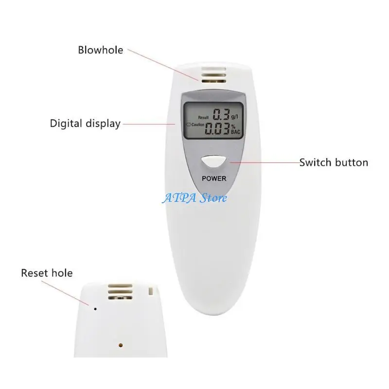 U13C Tragbarer MINI Digital LCD Digitaler Alkohol-Atemtester, Analysator, Alkoholtester