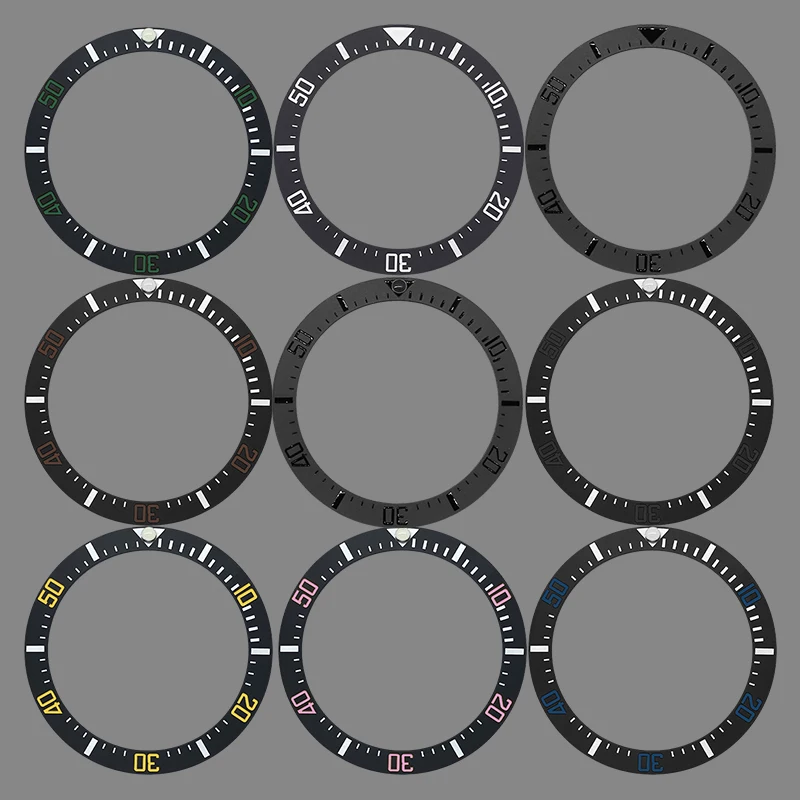 38mmx30.7mm Curved Ceramics Bezel Insert Fits SUB GMT SKX007 SKX009 Watch Case NH35 NH36 Movement Watch Bezel Rings Repair Parts