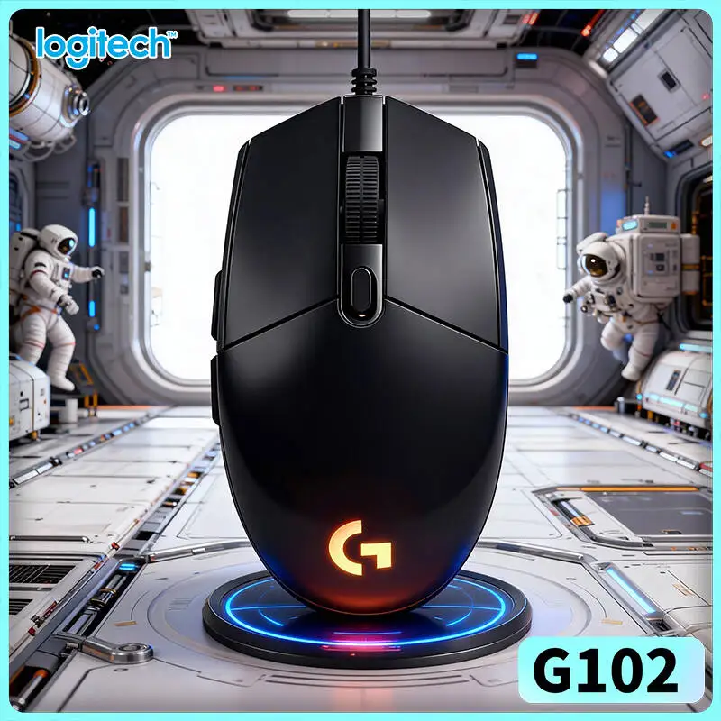 

Игровая мышь Logitech G102, 8000 DPI, регулируемая, частота опроса 1000 Гц, RGB-подсветка, 6 программируемых кнопок, для Windows и macOS