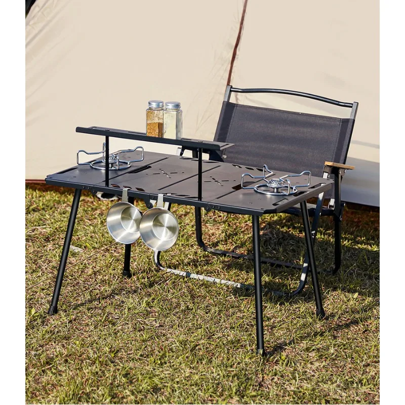 Folding small table igt folding aluminum alloy outdoor portable camping tea barbecue kitchen tactical table camping