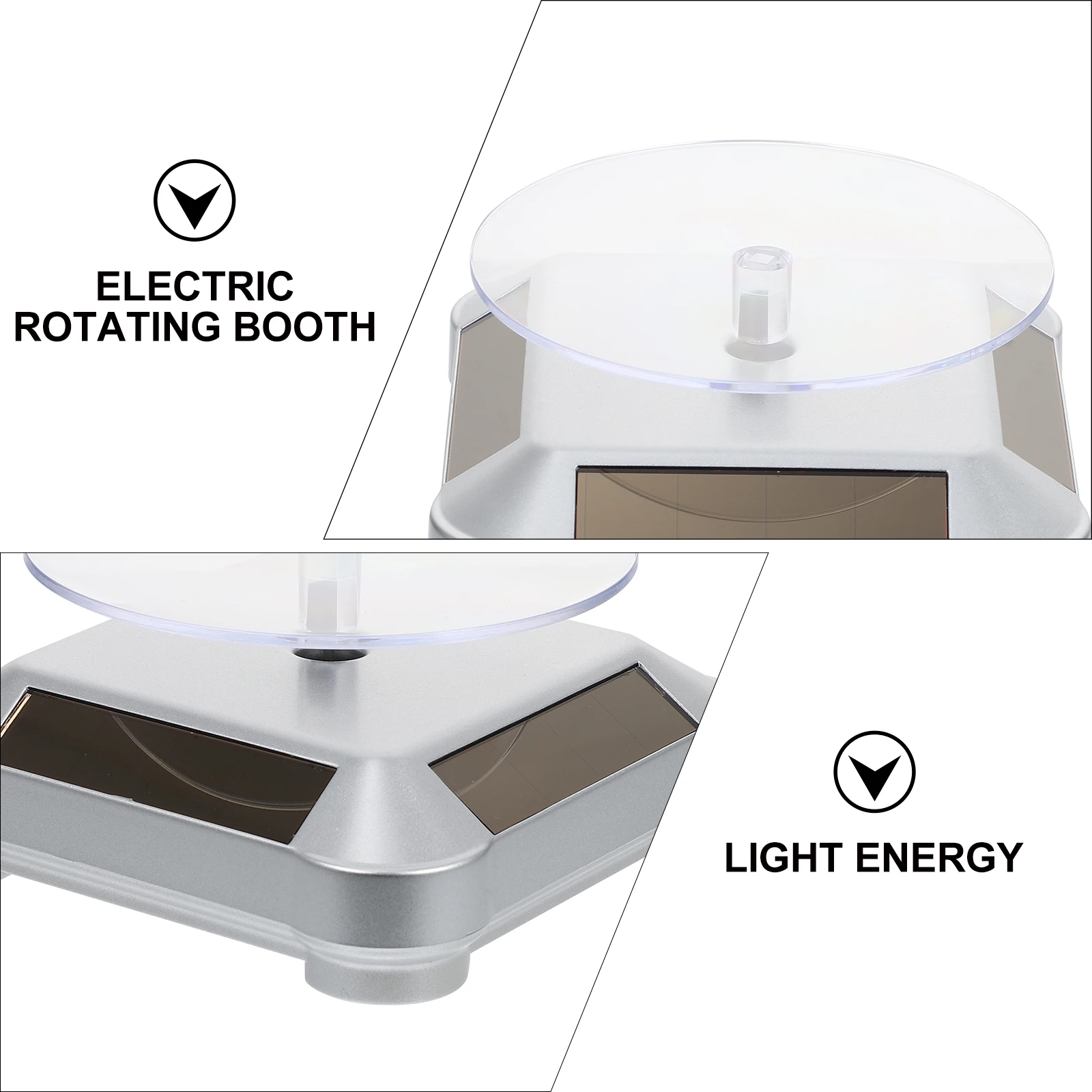 

1pc Jewelry Display Stand Rotating Electric Turntable 360 Degree Automatic Decorative Rack Solar Powered Watch