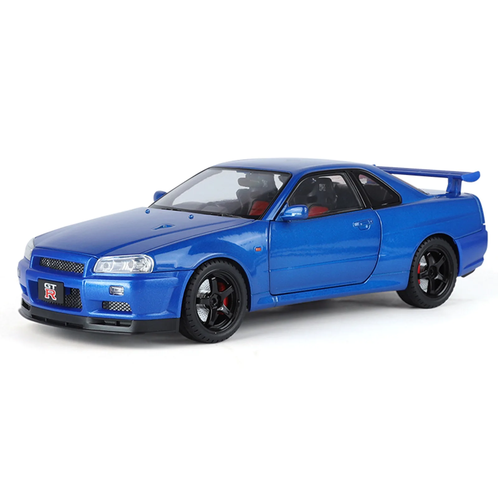 1: 18 Nissan GTR Street Edition Alloy Car Model Simulation Sound and Light Tire Detachable Large Toy Car Ornament