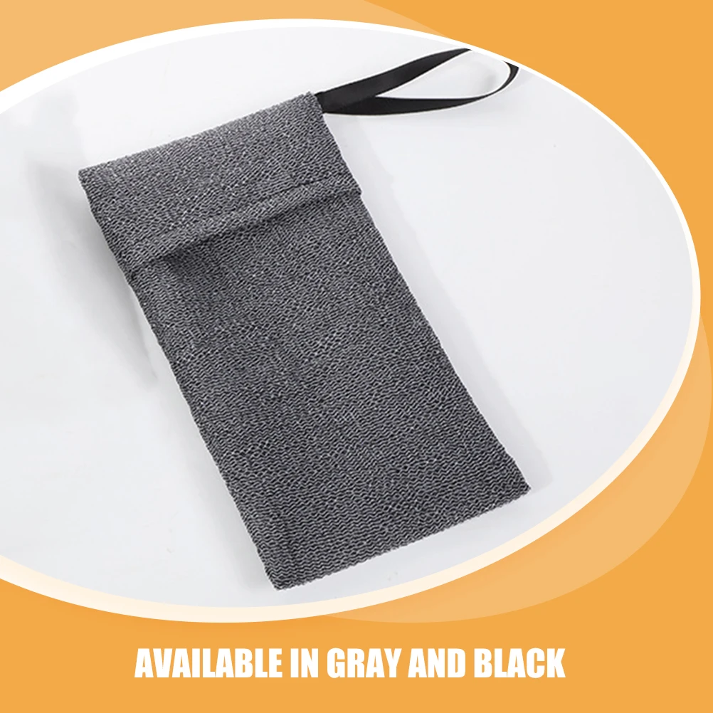 2 قطعة حقيبة توفير الصابون النايلون شبكة التقشير الحقيبة لشريط الصابون دش الغسيل قابلة لإعادة الاستخدام قابل للغسل حمام المنظم تصميم رمادي أسود #6