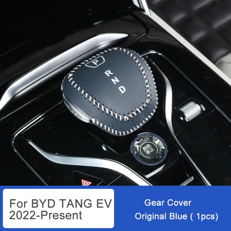 For BYD TANG EV 2022 Leather Car Gear Shift  Knob Cover Gear Shift Non Slip Automobiles Gear Shift Collars Car Accessories