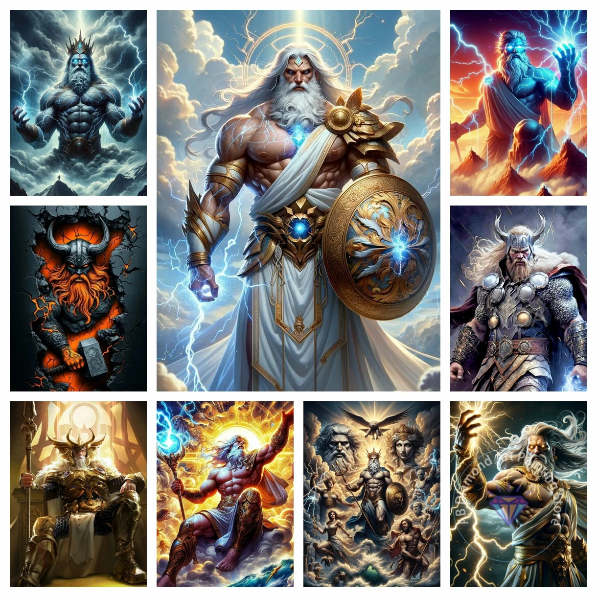 

Nordic Mythology Diamond Painting Kit King of the Gods Odin 5D DIY Diamond Embroidery Cross Stitch Handmade Crafts Home Decor