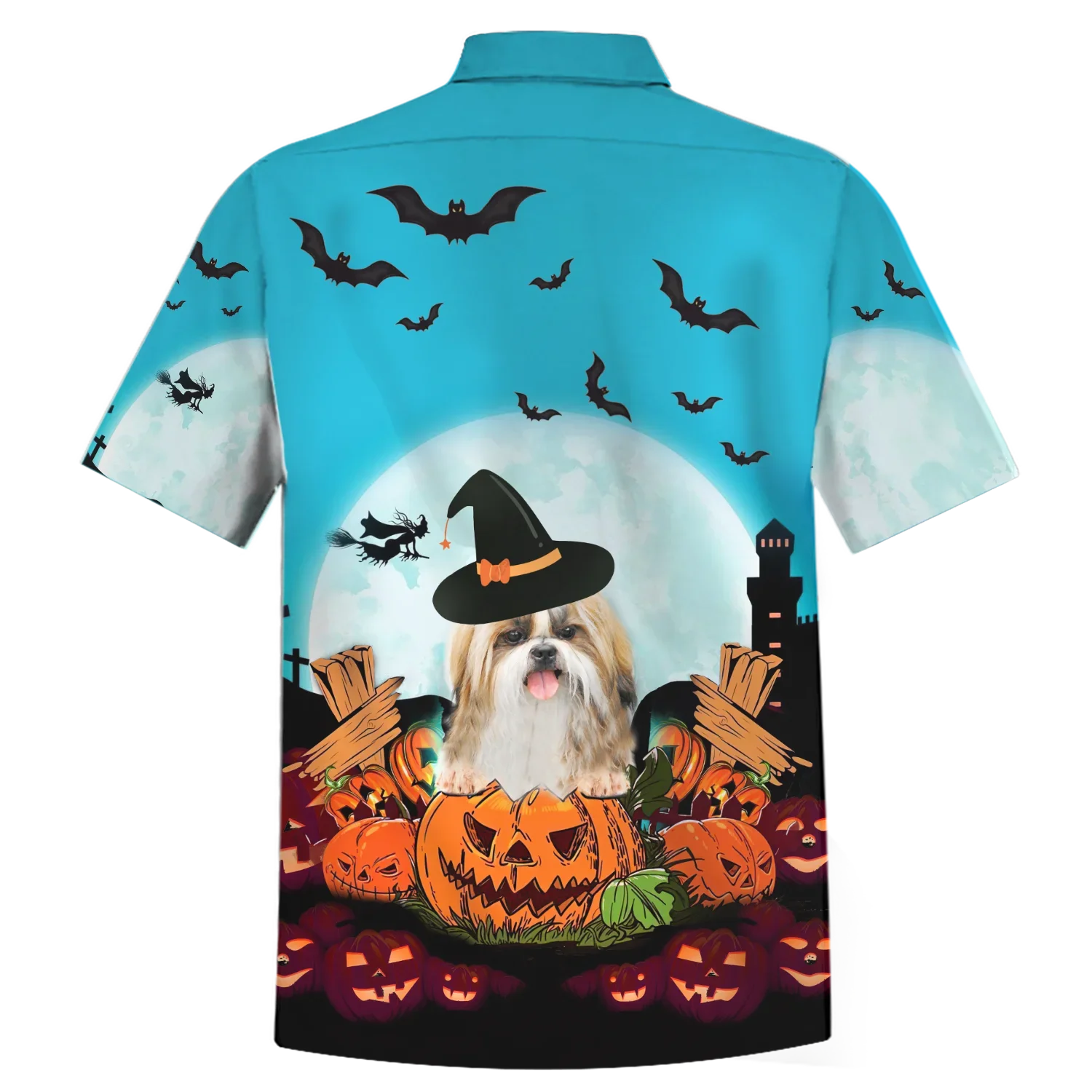 PLstar Cosmos Newest Summer Short sleeve Shirts Pugs Dogs Halloween 3D Printed Hawaiian Shirt Mens Casual Beach Shirt DXS02