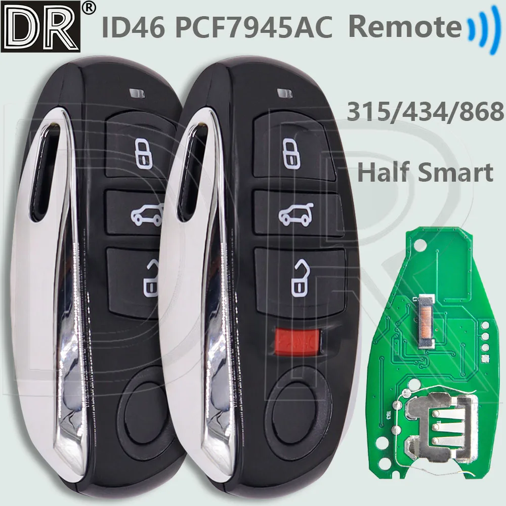 DR 7P 6959754 AL 7P 6959754 AP 315/433/868MHz ID46 PCF7945AC Chip sin llave Go llave remota de coche para VW Volkswagen Touareg 2010-2014