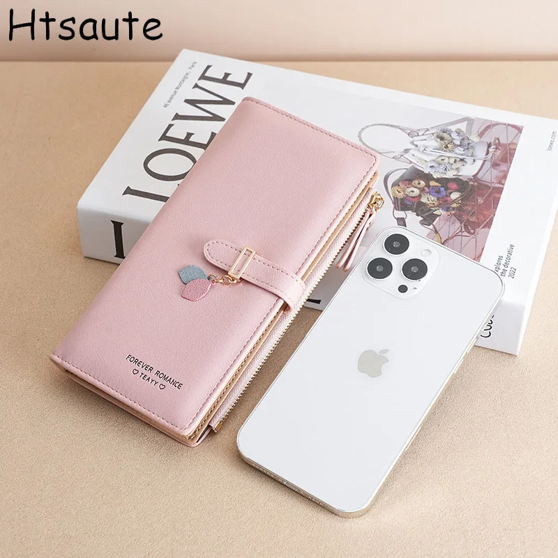 

Multi Function Women Wallets Fashion Hasp Card Holder Large Capacity Phone Long Purse PU Leather Clutch Bag Green Color cartera