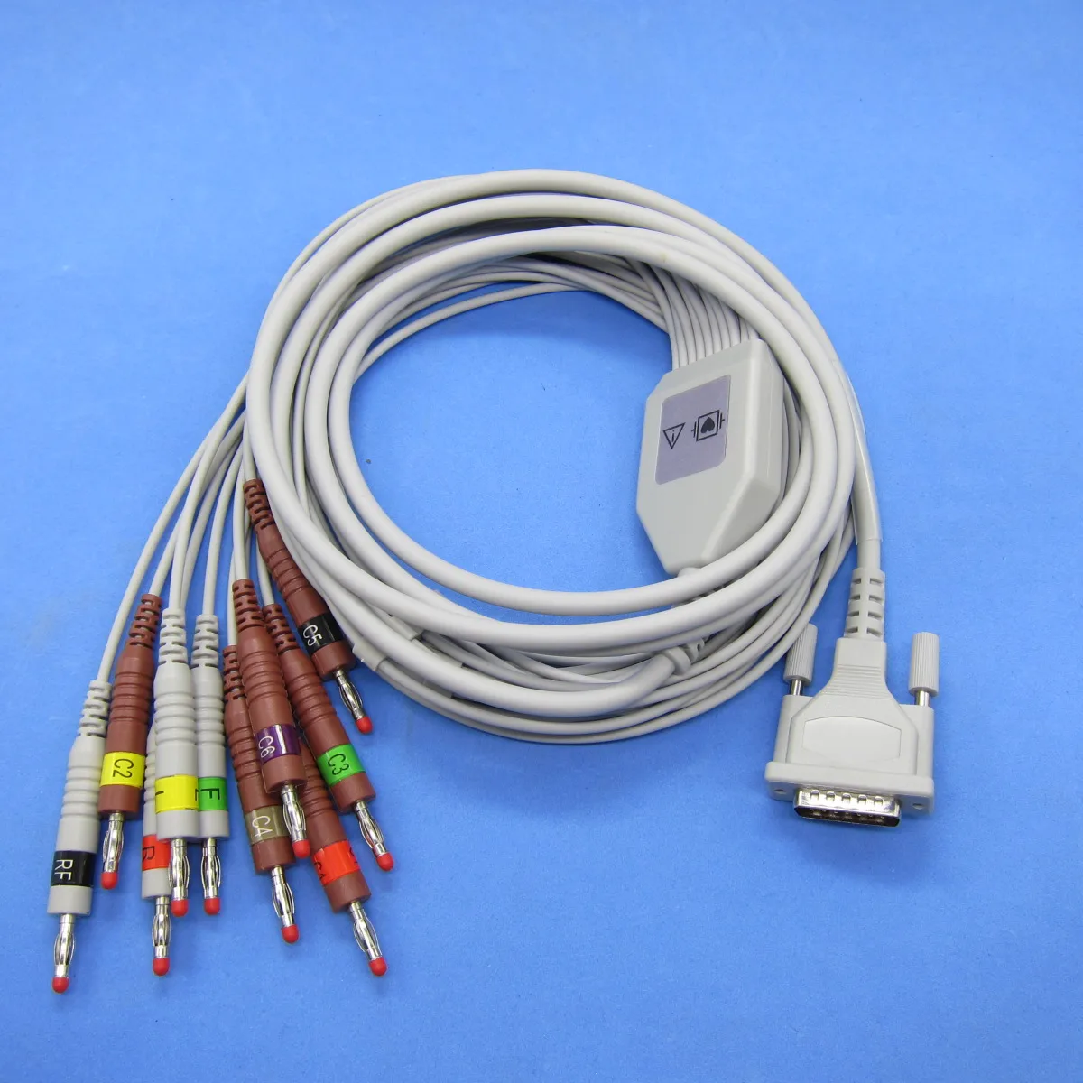 Ecg Ekg Cable Leadwires One Piece 10 Leads Wires Clip Snap Ecg Cable 4.0 Banana Compatible Nihon Konden Electrocardiograph