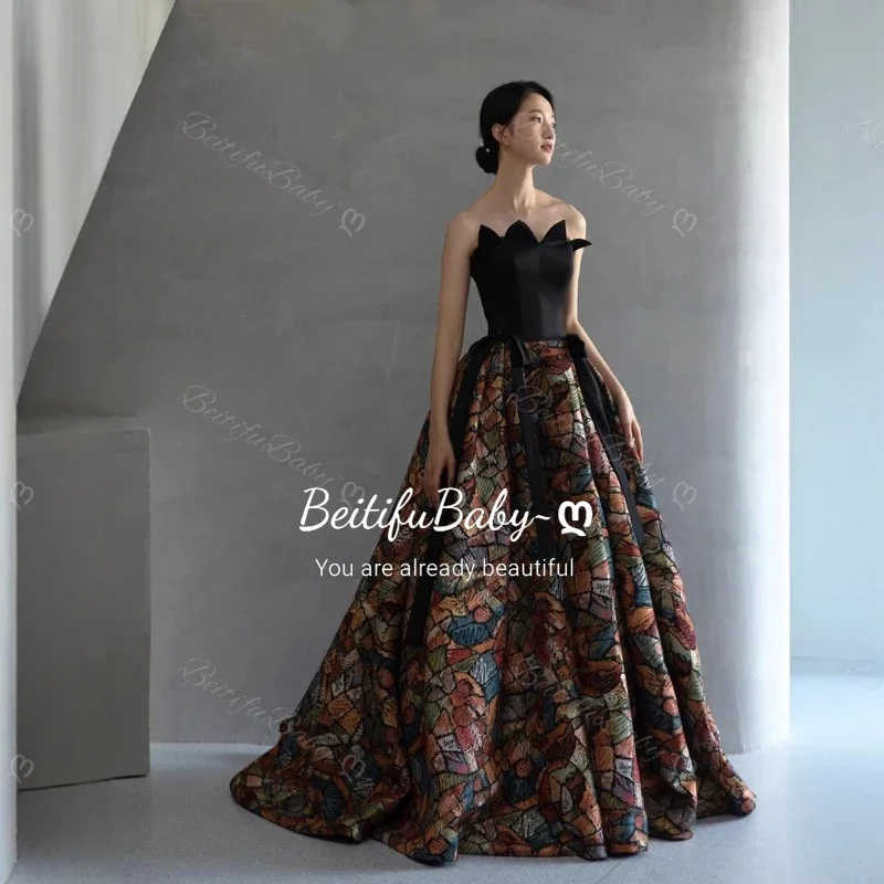 Abiti da sera vintage da donna per banchetti eleganti senza spalline in stile palazzo vintage gonna a trapezio abito da banchetto per abito formale da donna