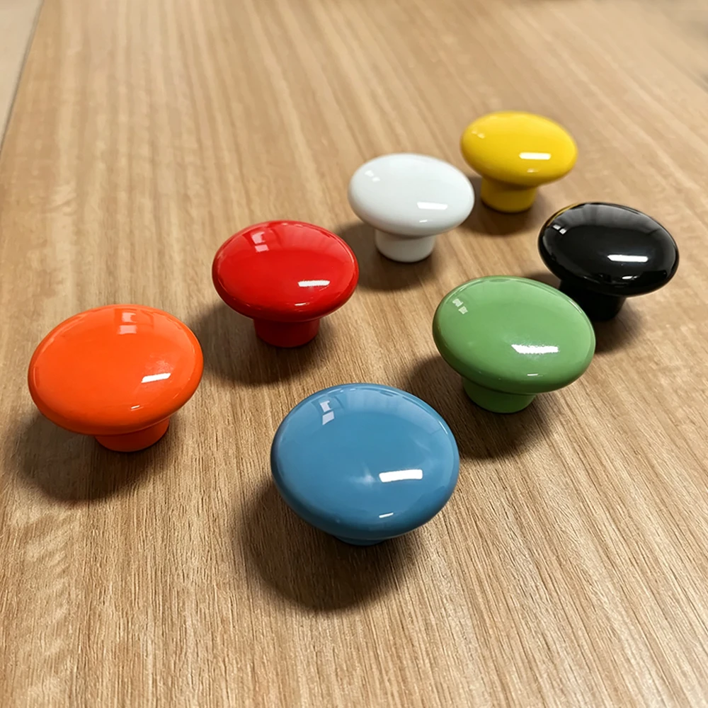 Candy Color Round Furniture Knobs Ceramic Drawer Knobs Cabinet Pulls Kitchen Handle Furniture Handle for Kids Room Hardware