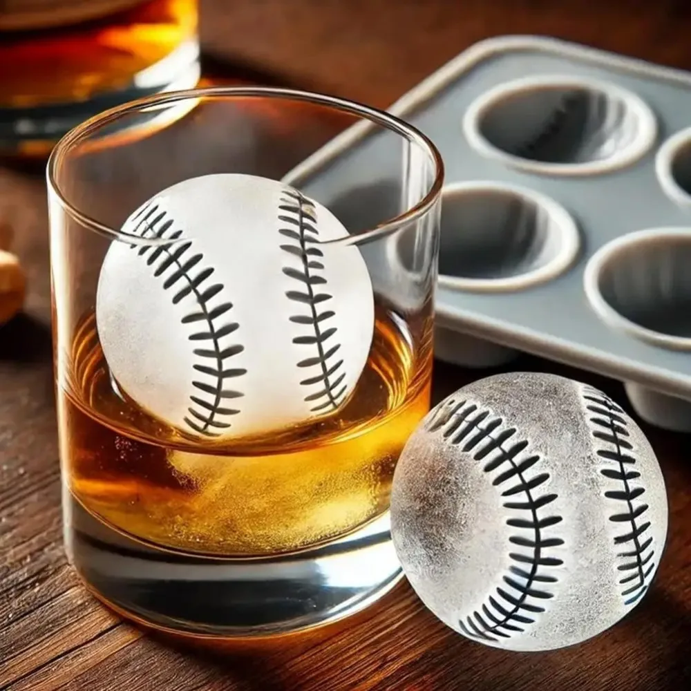 

Durable Silicone Baseball Ice Mold Tray Easy Release 3D Sphere Ice Cube Mold Leak-Free Ice Hockey Mold Bar