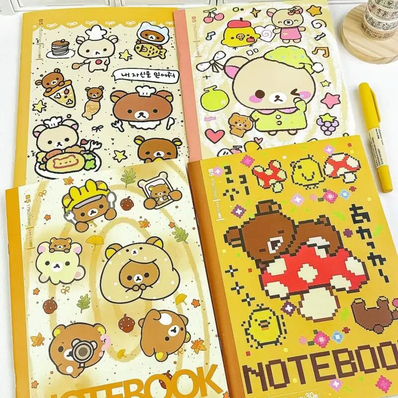 

Rilakkuma Notebook Cute Cartoon Account Book Durable and High Beauty B5 Handheld Horizontal Notebook Gifts for Boys and Girls