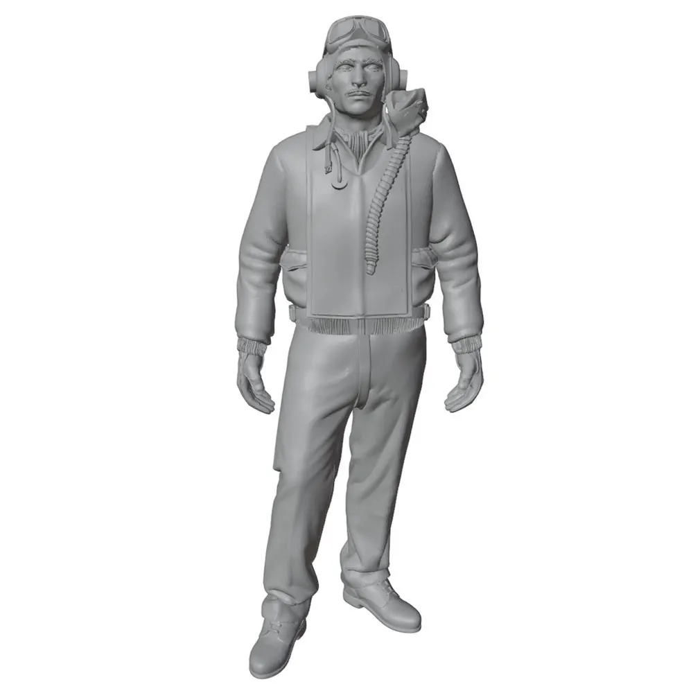 1/24/12/6 Static Soldier Model, WWII-style pilot resin model, GK mini 3D printed grey model figurine DIY doll model, not painted