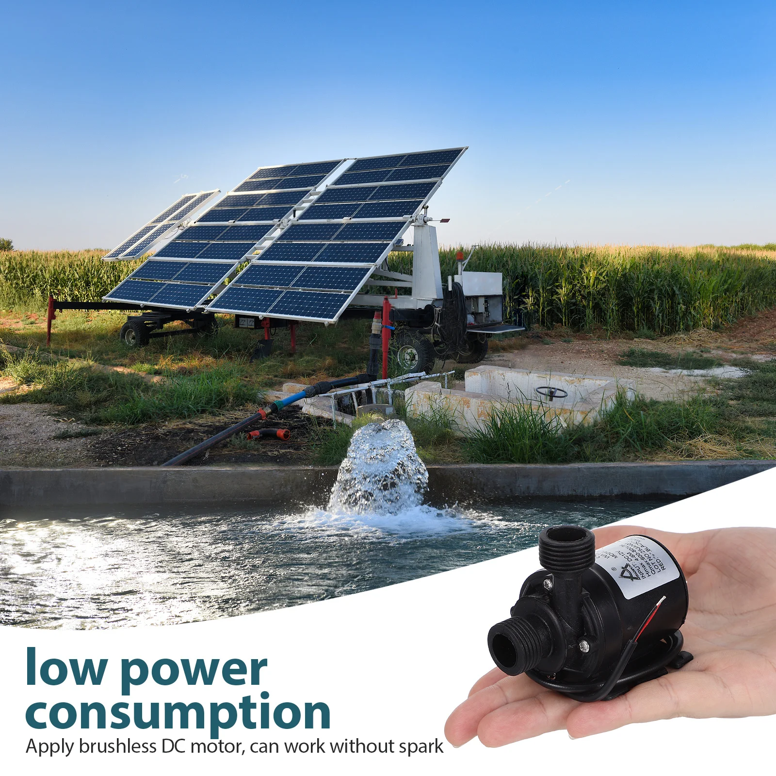 Bomba de Água Submersível Sem Escovas 800L/H 12V para Aquário, Fonte, Piscina, Sistema de Circulação Solar, Mini Submersível