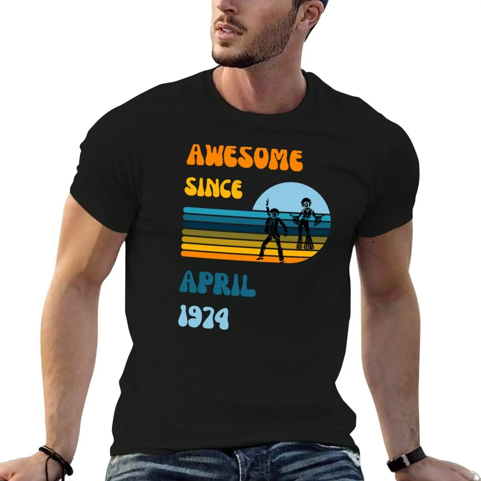 

Awesome since April 1974 Born April Made in Legend since Birthday Gift for 48 year old mom dad grandma grandpa Vintage R T-Shirt