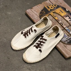 Men Hemp Fisherman Shoes 2021 Brand New Breathable Espadrilles Flats Solid Moccasins Casual Shoes Men Zapatos De Hom uik90