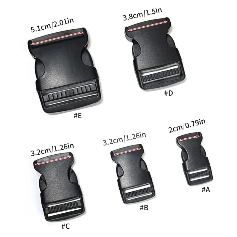 50JB 튼튼하고 가벼운 측면 릴리스 버클 조정 가능한 플라스틱 버클 클립