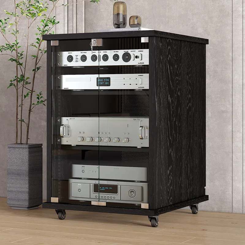 Mobile speaker cabinet Equipment cabinet with U-strip audio-visual cabinet