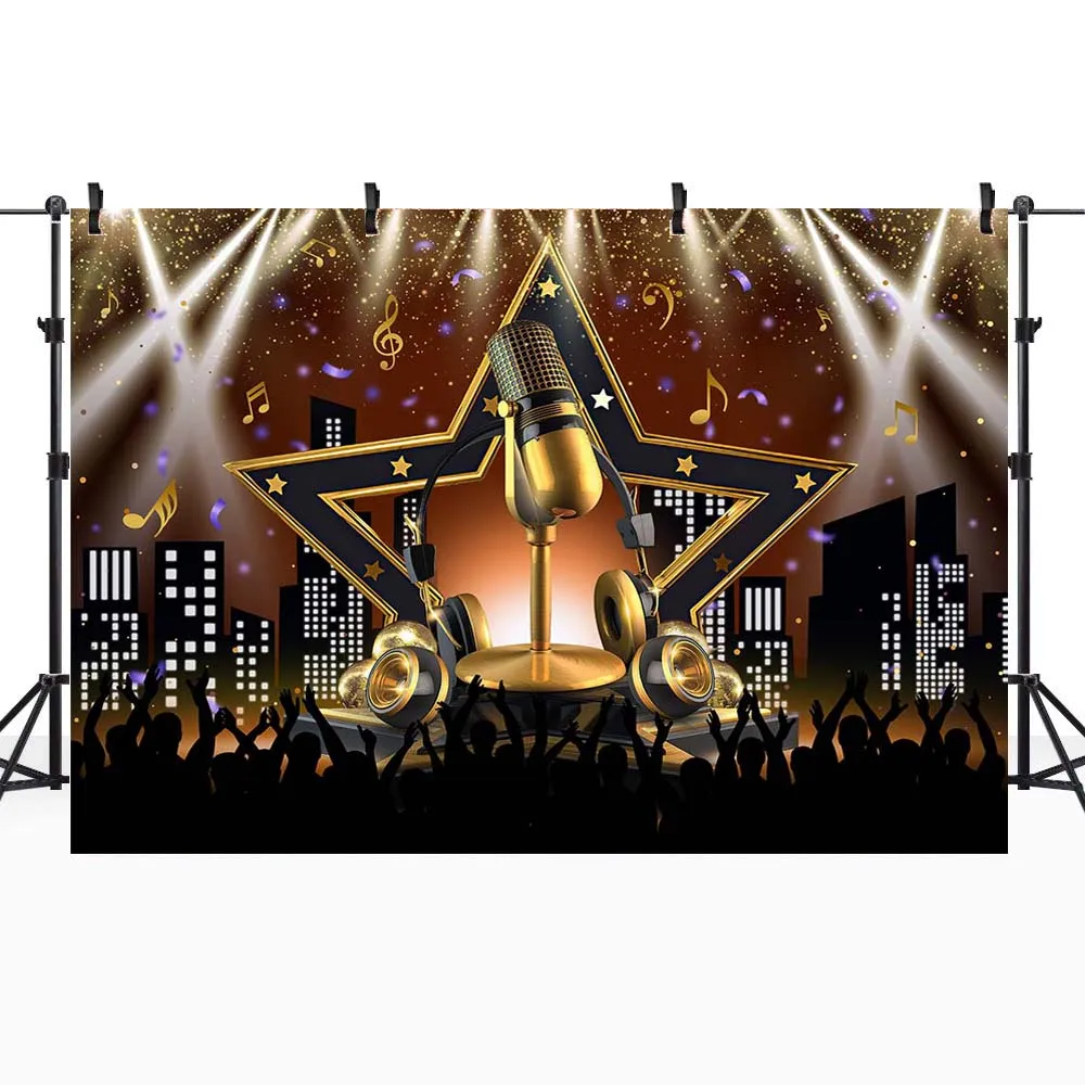 Mocsicka الكبار زينة حفلة عيد ميلاد صورة خلفية روك آند رول روك ستار الموسيقى ليالي خلفية استوديو الدعائم كشك الصور