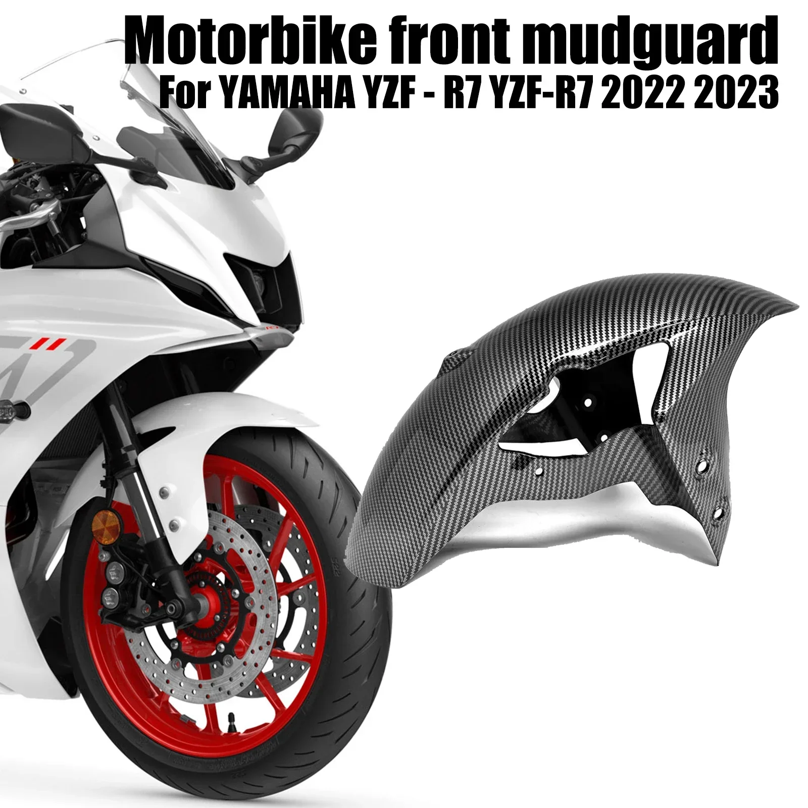 

For Yamaha YZF-R7 R7 2021 2022 2023 YZFR7 Part YZF R7 Motorcycle Front Fender Hugger Mudguard Splash Guard Fairing Accesssories