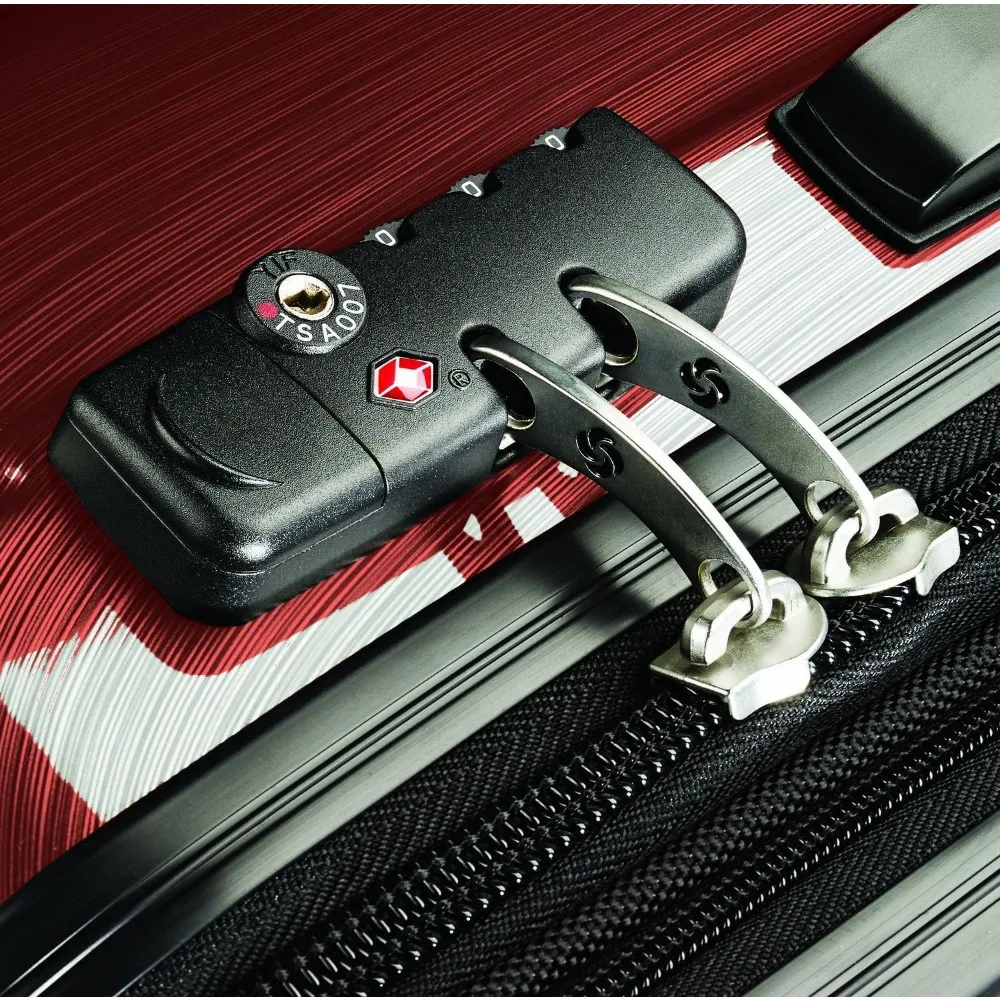 Medium Burgundy Expandable Spinner Luggage with Hardside, 24-Inch, Ideal for Travel and Checked Luggage