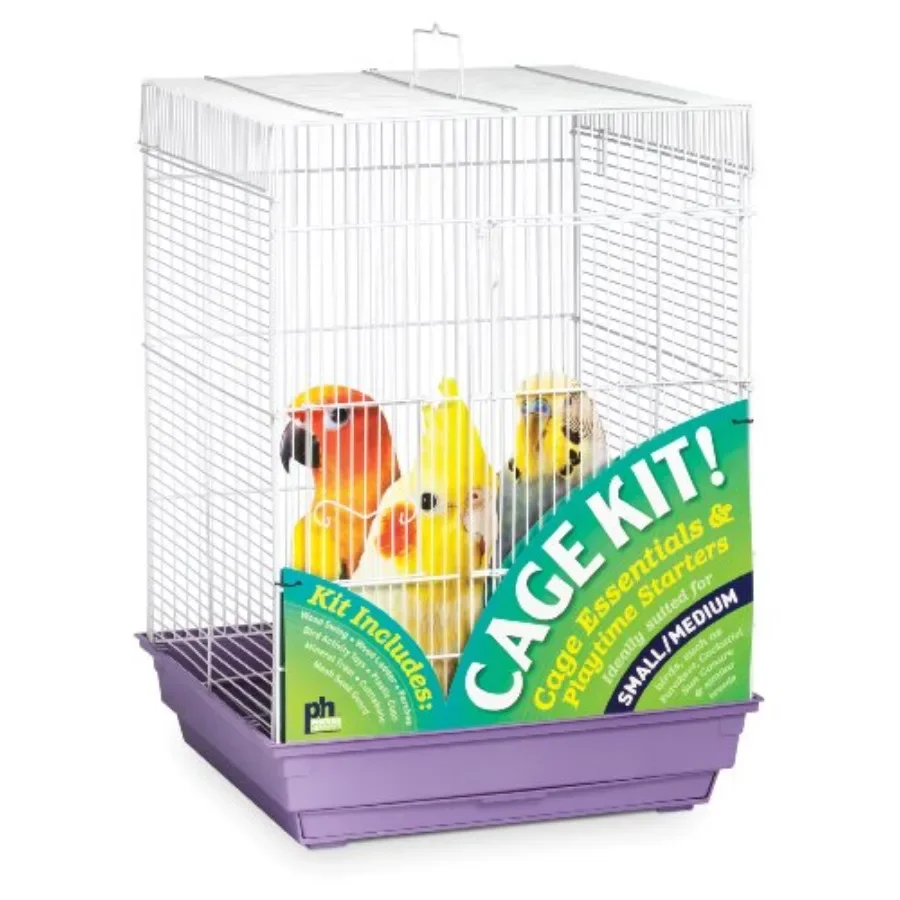 

Prevue Hendryx 91210 Square Roof Bird Cage Kit White and Purple 5 8 Ideal for Indoor and Outdoor Aviary Setup Durable and Weath