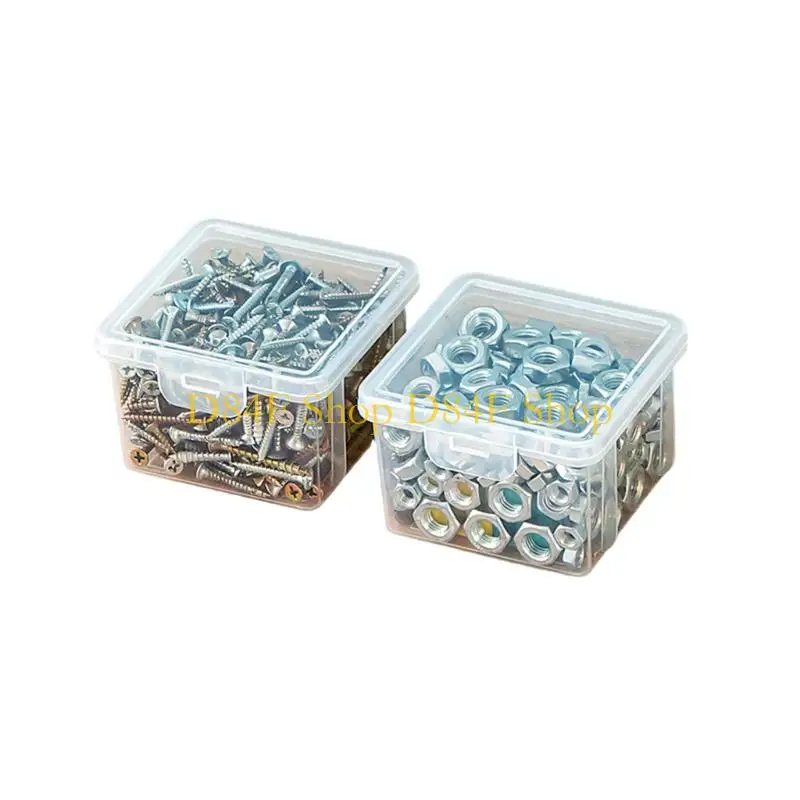 D84F Multipurpose Tool Tray Nonslip Base Screws Storage Box Transparent For Instantly Visibility Of Contents